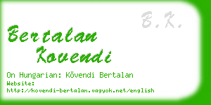 bertalan kovendi business card